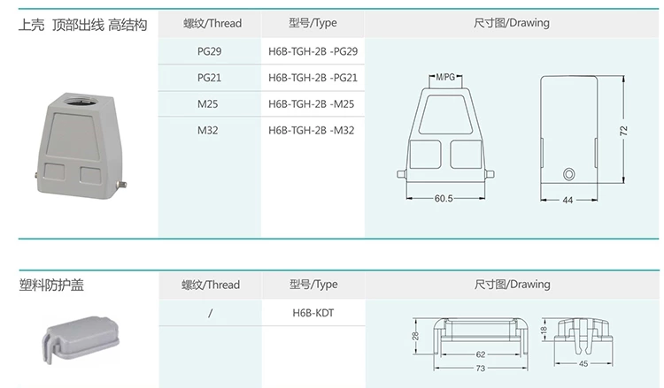 2 H6B Series Hood and Housing Single buckle