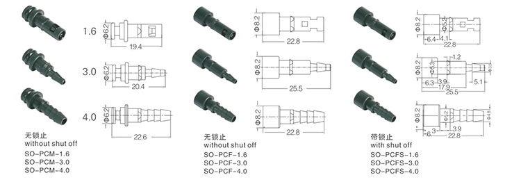 8 HM Insert modular series  without shut off  with shut off