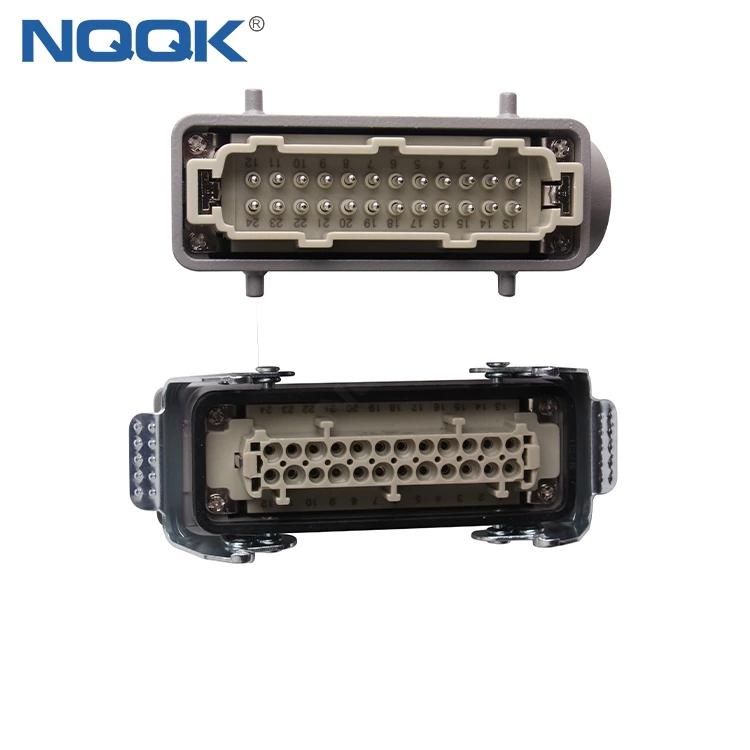 24 pin Position surface mounted heavy duty plug connector for mechanical