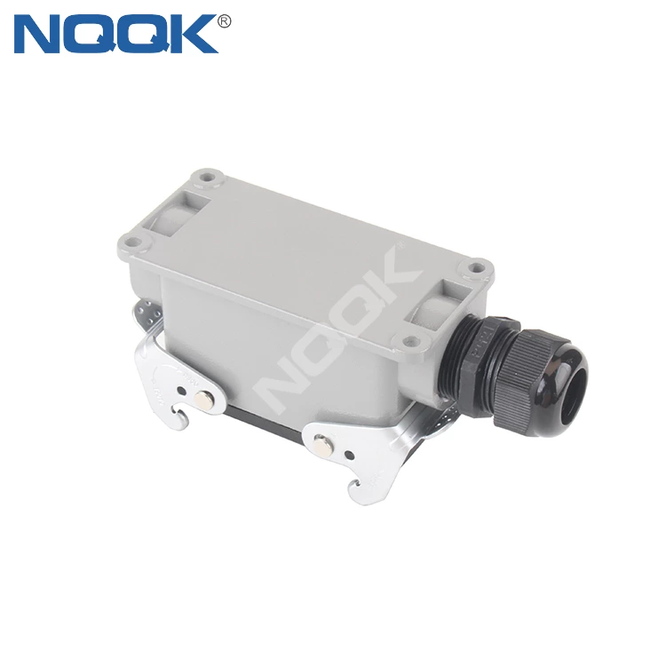 H16B-SGR-PG21 PG29 Double Buckle High Base Surface Mount 16  pole heavy connector shell