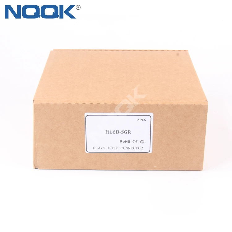 H16B-SGR-PG21 PG29 Double Buckle High Base Surface Mount 16  pole heavy connector shell