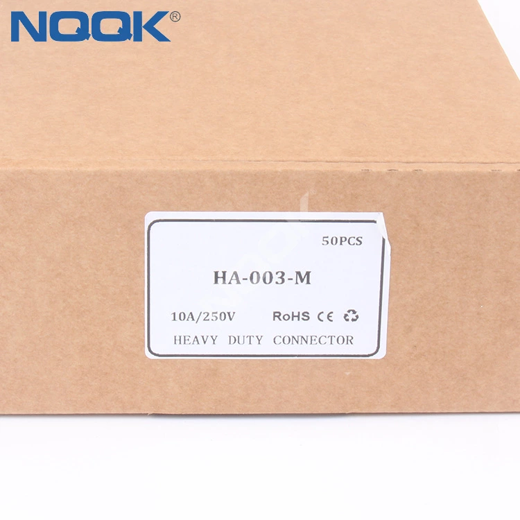 HA-003-M 10A 250V 3 pin  top entry bulkhead heavy duty connector