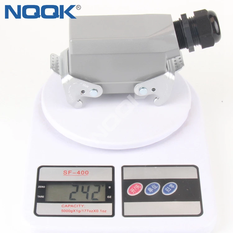 H16B-TSB side out shell with double buckle Four ears Heavy duty connector housing