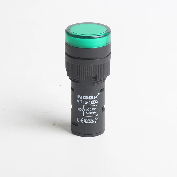 AD16-16DS 16mm 220V Green Digital indicator waterproof Signal Indicator lighting lamp led panel mount