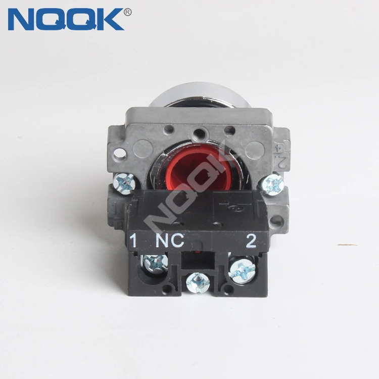 XB2-BA42 Metal Flat Button 22mm Automatic Reset Button Switch ZB2-BE102C Normally Closed Red
