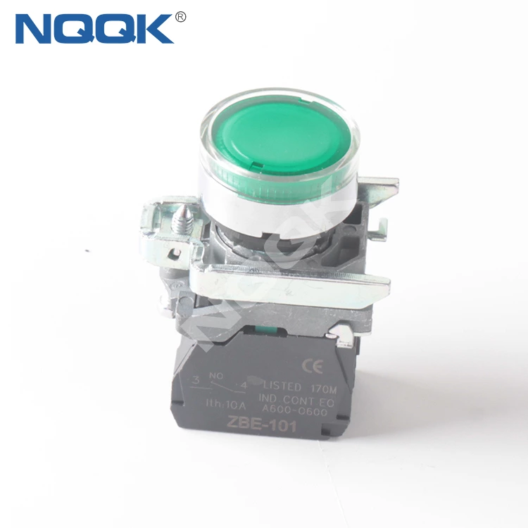 XB4-CW33M1 Green LED220V with light Spring return Push Button Switch