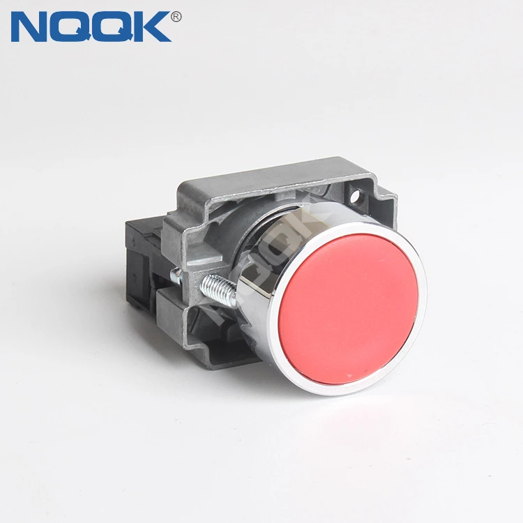 XB2-BA42 Metal Flat Button 22mm Automatic Reset Button Switch ZB2-BE102C Normally Closed Red