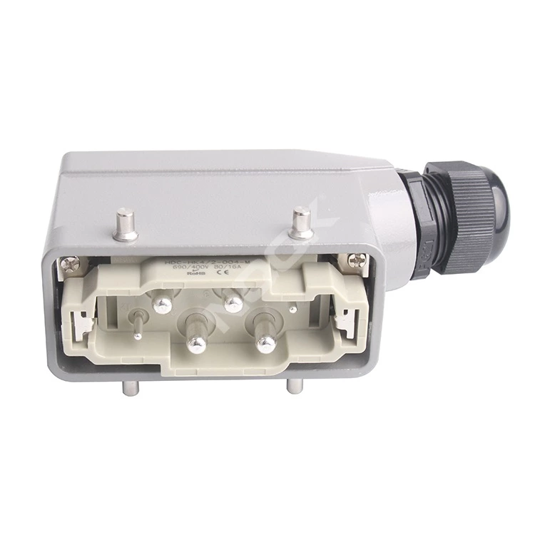HDC-HK-4/2-004 16A 80A 6 Pin PG16 PG21 M20 M25 heavy duty connector