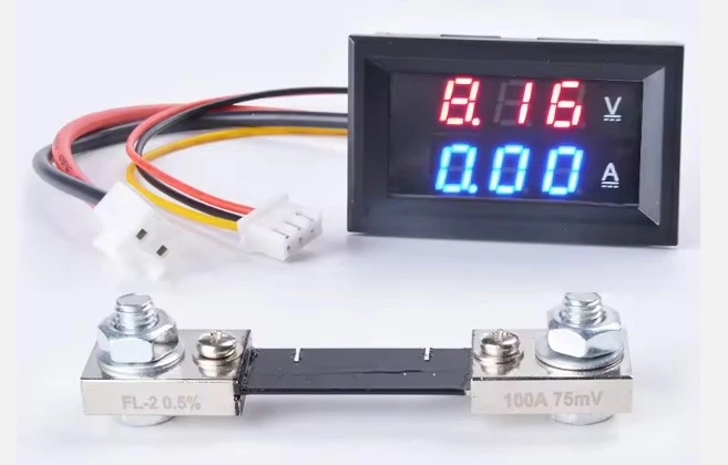 DC Digital Voltage Current Meter LCD Voltmeter Ammeter with DC Shunt